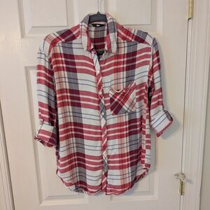 Staccato Red and White Plaid Shirt